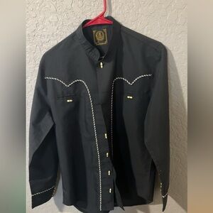 Black Western Style Men's Shirt